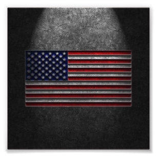 American Flag Stone Texture Photo Print