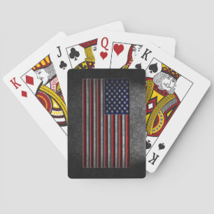 American Flag Stone Texture Playing Cards
