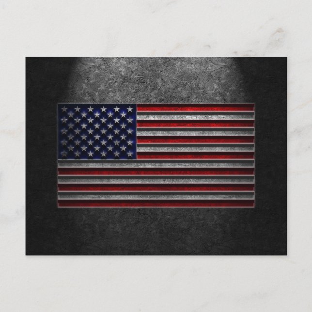 American Flag Stone Texture Postcard (Front)