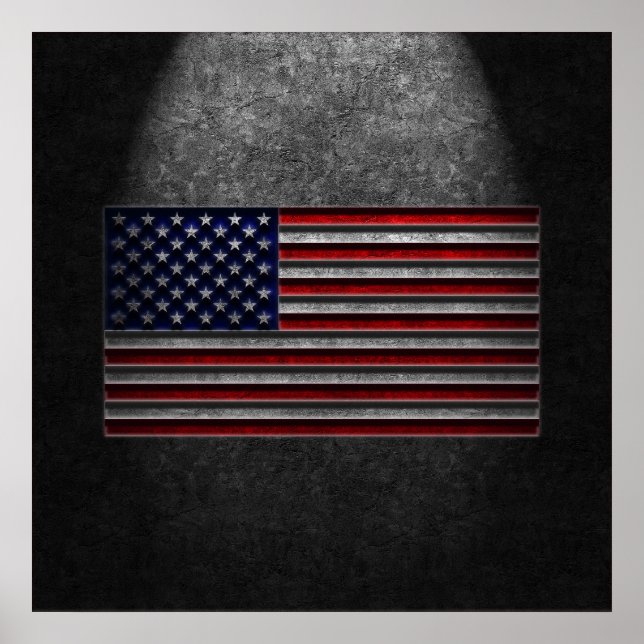 American Flag Stone Texture Poster (Front)