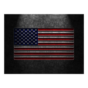 American Flag Stone Texture Poster