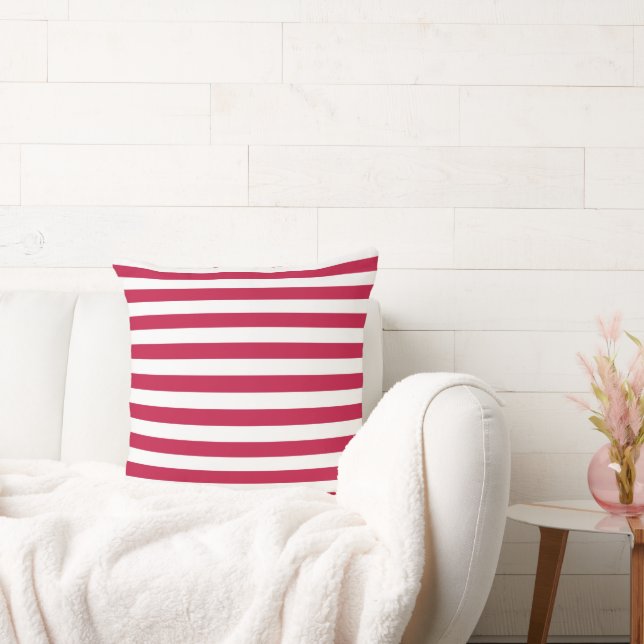 American Flag Stripes USA Patriotic Red White Cushion (Couch)