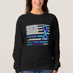 American Flag Suicide Awareness Suicide Prevention Sweatshirt