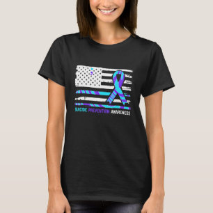 American Flag Suicide Awareness Suicide Prevention T-Shirt