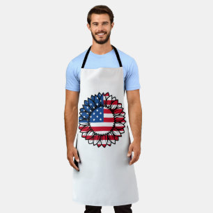 American Flag Sunflower-32222 Apron