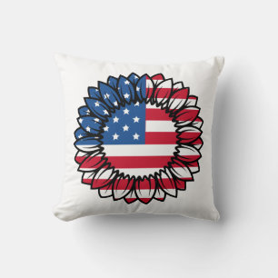 American Flag Sunflower-32222 Cushion