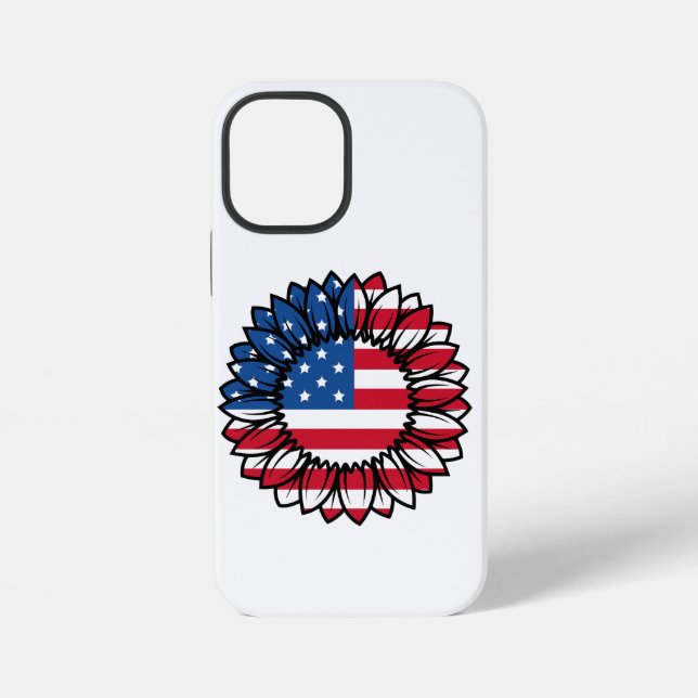 American Flag Sunflower-32222 iPhone Case (Back)