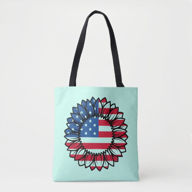 American Flag Sunflower-32222 Tote Bag (Front)