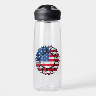 American Flag Sunflower-32222 Water Bottle