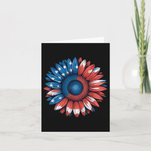 American Flag Sunflower 4th Of July Independence M Card