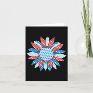 American Flag Sunflower 4th Of July Women Patrioti Card