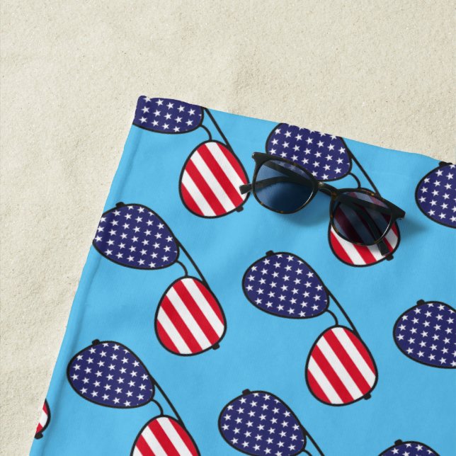 American Flag Sunglasses Beach Towel (In Situ)