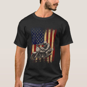 American Flag Super Bike Moto Gp 4Th Of July Dirt T-Shirt
