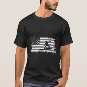 American Flag Surfing Apparel - Surfer Surf T-Shirt