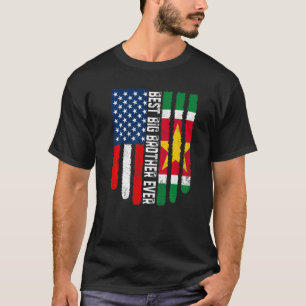 American Flag & Suriname Flag Best Big Brother Eve T-Shirt