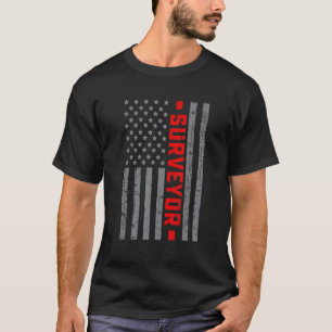 American Flag Surveyor US Flag Vintage For Men Dad T-Shirt