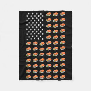 American Flag Sushi Food Usa Patriotism Patriot Lo Fleece Blanket