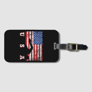 American Flag Swimming USA Gift Swim Team Premium Luggage Tag
