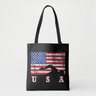 American Flag Swimming USA Gift Swim Team Premium Tote Bag