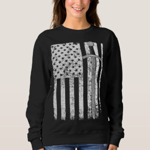 American Flag Sword Blade USA Patriotic Sweatshirt