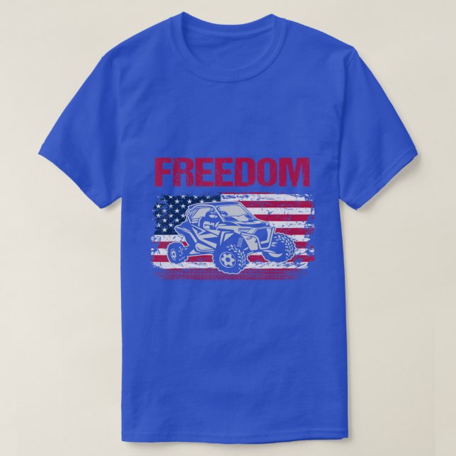 American Flag SXS UTV Off Road Racing Outdoor  T-Shirt (Design Front)
