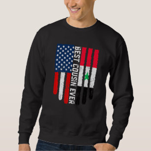 American Flag Syria Flag Best Cousin Ever Family Sweatshirt