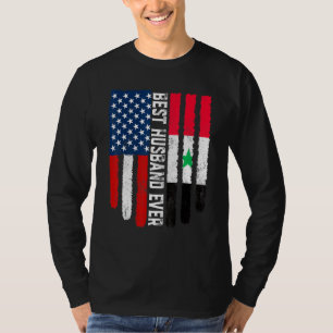 American Flag Syria Flag Best Husband Ever Family T-Shirt
