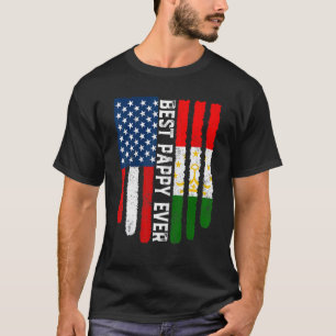 American Flag & Tajikistan Flag Best Pappy Ever Fa T-Shirt