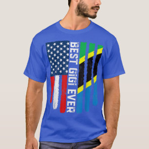 American Flag & Tanzania Flag Best Gigi Ever Famil T-Shirt