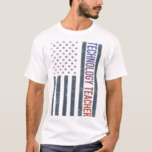 American Flag - Technology Teacher T-Shirt