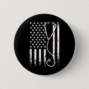 American Flag Texas 4th Of July Vintage Gift Men W 6 Cm Round Badge