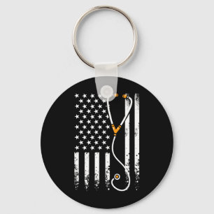 American Flag Texas 4th Of July Vintage Gift Men W Key Ring