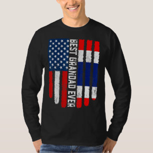 American Flag & Thailand Flag Best Grandad Ever Fa T-Shirt