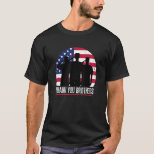 American Flag Thank You Brothers Patriotic Veteran T-Shirt