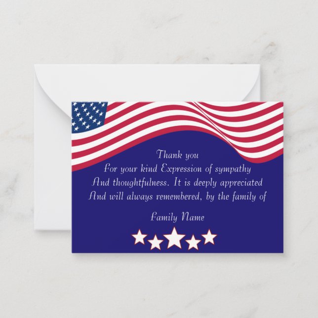 American Flag Thank You Card (Front)