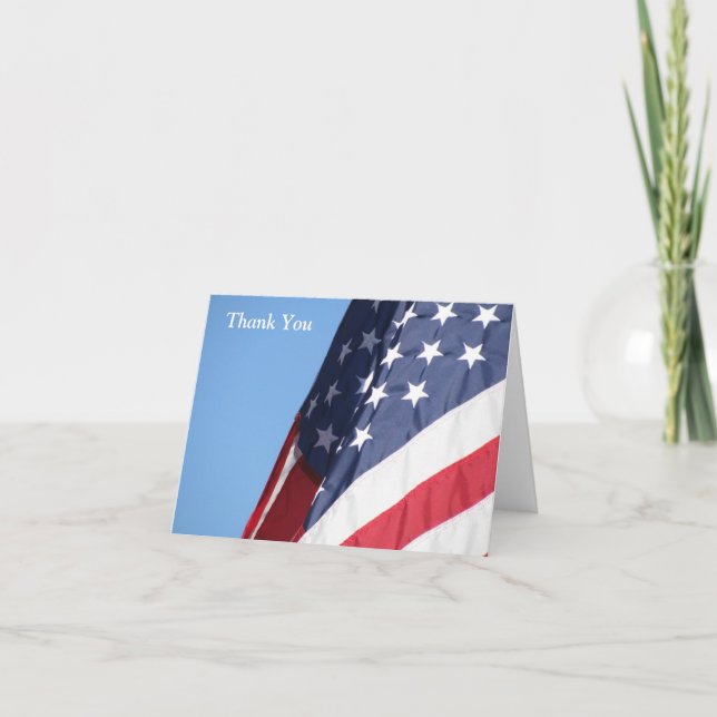 American Flag Thank You Greeting Card (Front)