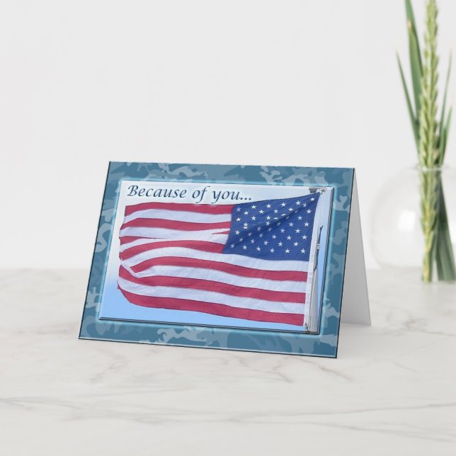 American Flag Thank You Soldier Card (Front)