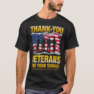 American Flag Thank You Veterans For Your Service T-Shirt