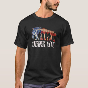 American Flag Thank You Veterans Proud Veteran T-Shirt