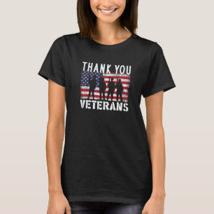 American Flag Thank you Veterans Proud Veteran USA T-Shirt