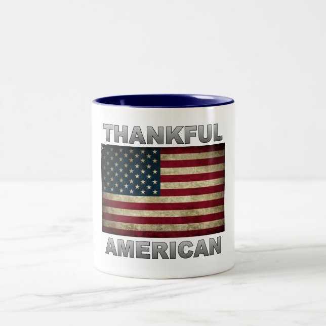 American Flag - Thankful American - Mug (Center)