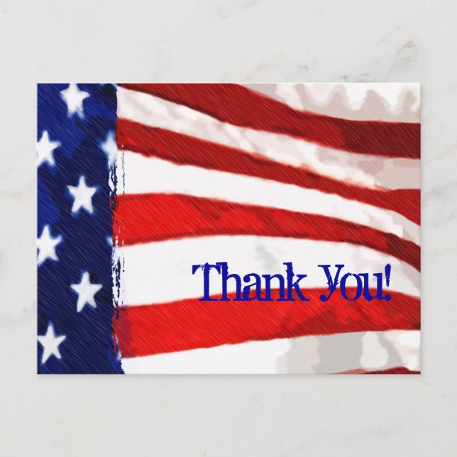 American Flag (Thanks) Postcard (Front)