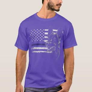 American Flag Thin Blue Line Flag Patriotic K9 T-Shirt