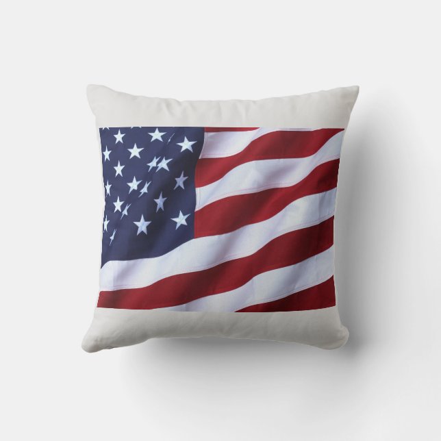 American flag Throw Pillow (Back)