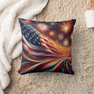 American Flag Throw Pillow