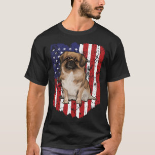 American Flag Tibetan Spaniel 4th Of July USA T-Shirt