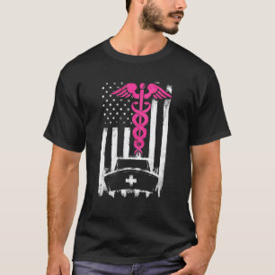 American Flag Tie Dye Costume Nurse Day Week 2022 T-Shirt