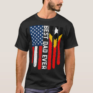 American Flag Timor Leste Flag Best Dad Ever Famil T-Shirt