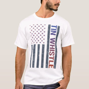 American Flag Tin Whistle Flageolet T-Shirt