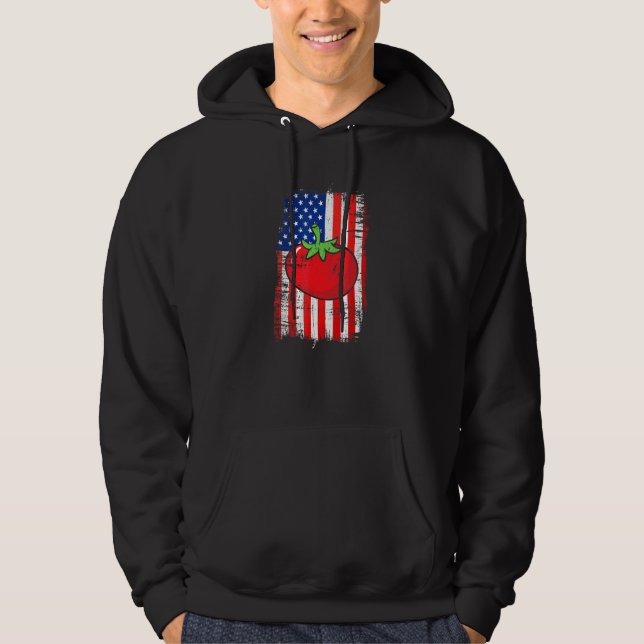 American Flag Tomato Whisperer Love Growing Tomato Hoodie (Front)